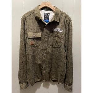 KAVU Sierra Nevada Brewing Co Button Front Shirt Embroidered Logo Men’s  M